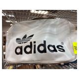 Adidas White Vinyl Travel Bag with Trefoil Logo