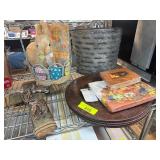 Horse Cross, Basket, Chargers, and Napkins