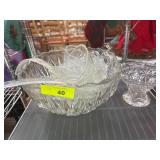 Pressed Glass Punch Bowl Set with Accessories