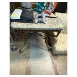Metal Base Table With Stone Top