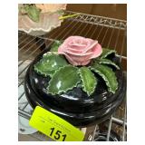 Floral Ceramic Covered Dish