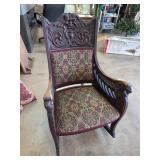 Antique Green Man Rocking Chair