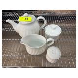 White Corning Porcelain Tea Set