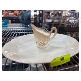 Royal China Plate and Hand-Painted Creamer Set