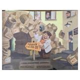 Russian Satirical Illustration with Boxes