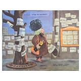 Soviet Propaganda Poster With Cartoon Art