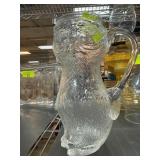 Clear Glass Owl-Shaped Pitcher