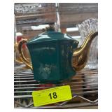 Green And Gold Teapot Japan-Marked