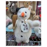 Steiff Snowman Plush with Hat and Broom