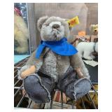 Steiff Bear with Blue Scarf and Hiking Stick