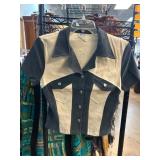 Two-Tone Short-Sleeve Button-Up Shirt by Brenda