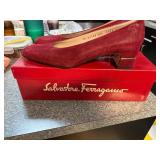 Salvatore Ferragamo Red Suede Shoes with Box