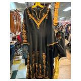 Black Dress with Gold Embroidered Accents