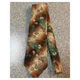 Oleg Cassini Tie with Floral Pattern in Brown and