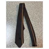 Black and Gold Patterned Silk Tie