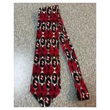 Martin Wong Napa CA Red Patterned Tie