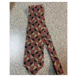Chicoo Tie with Geometric Leaf Print