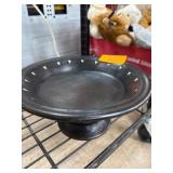 Black Pedestal Bowl with Geometric Cutouts