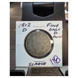 1912-D Liberty Head Nickel in Fine Condition