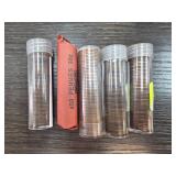 5 Rolls of Wheat Cents in Tubes and Wrap