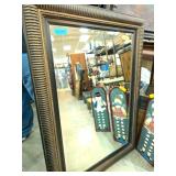Decorative Framed Mirror With Ribbed Design