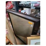 Dark Wood-Framed Rectangular Mirror