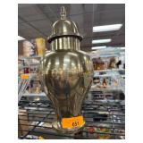 Polished Brass Lidded Urn with Finial Top