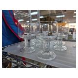 Clear Glass Goblets with Textured Bases