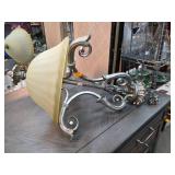 Ornate Metal Wall Sconce with Glass Shade