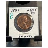 1939 Lincoln Wheat Cent, CH UNC Condition