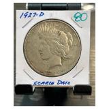 1927-D Peace Dollar Scarce Date Coin