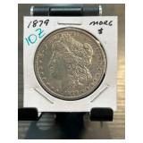 1879 Morgan Silver Dollar in Holder