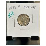 1937 P Mercury Dime in Holder