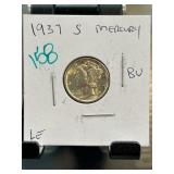 1937-S Mercury Dime in BU Condition