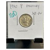 1940 P Mercury Dime XF-AU Condition