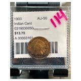 1903 Indian Head Cent AU-50 Condition