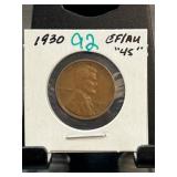 1930 Lincoln Wheat Cent, EF/AU Condition