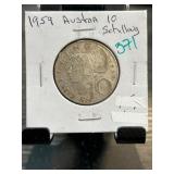 1959 Austria 10 Schilling Coin