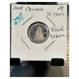 2008 Canada 10 Cent Proof Coin in Display
