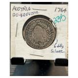 Austria 1764 20 Kreuzer Silver Coin