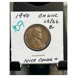 1940 Lincoln Wheat Cent in CH UNC Condition