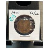 1900 Indian Head Cent in Protective Holder