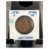 1930-S Lincoln Wheat Cent EF/AU