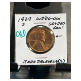 1939-S Lincoln Cent WDDO-001 DDO 64+ Red Gem