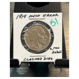 1919 Buffalo Nickel with Mint Error