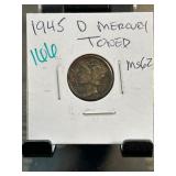 1945-D Mercury Dime in Toned Condition