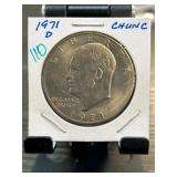 1971-D Eisenhower Dollar in Holder