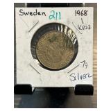 1968 Sweden 1 Krona Silver Coin