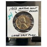 1953 Lincoln Wheat Cent Mint Error