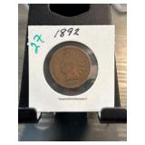 1892 Indian Head One Cent Coin